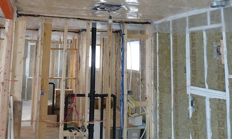 New-Construction-&-Renovations Set of electrician's tools on light table